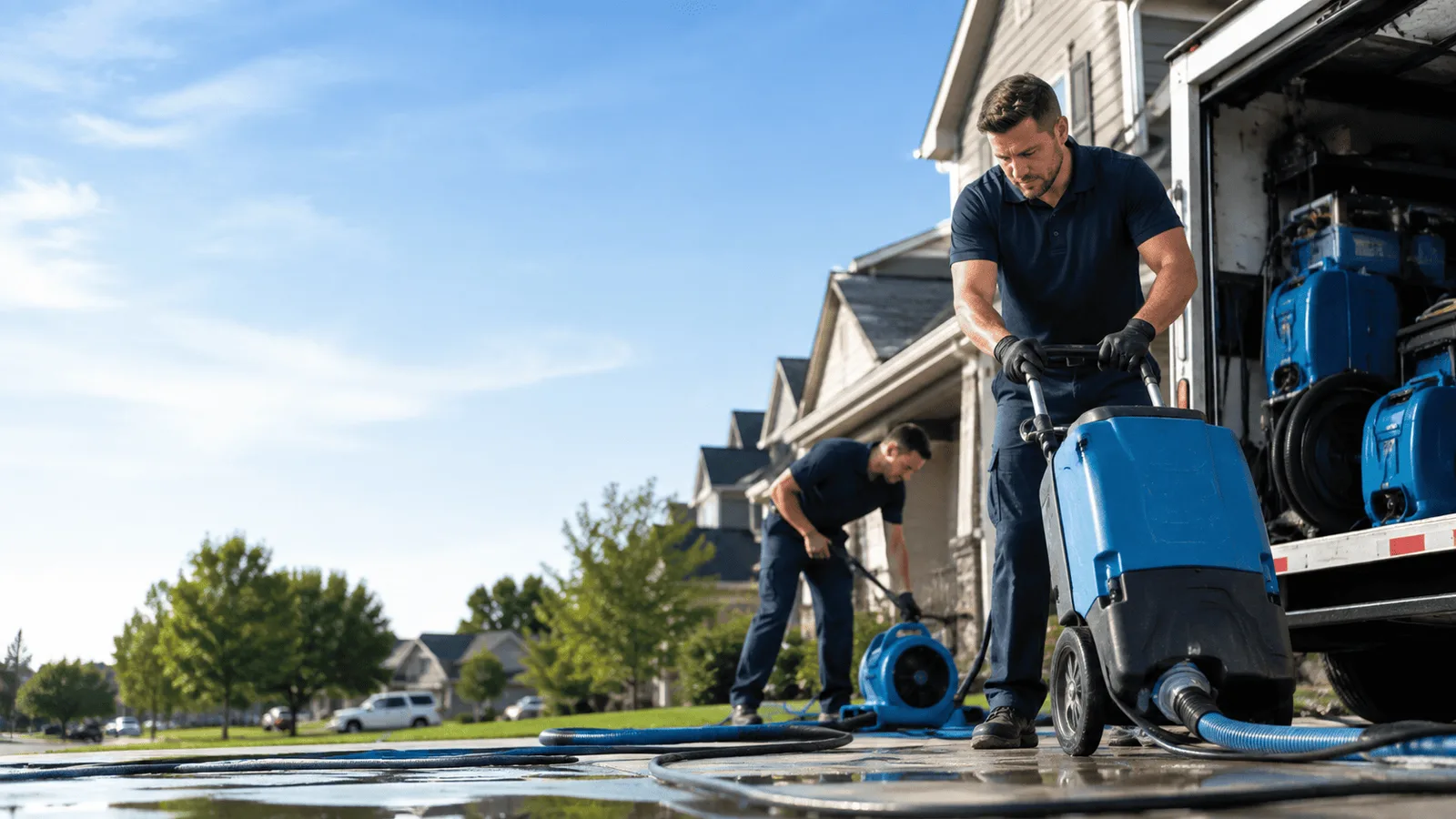 Pipe Leak Detection & Cleanup being performed in New Holland, IL